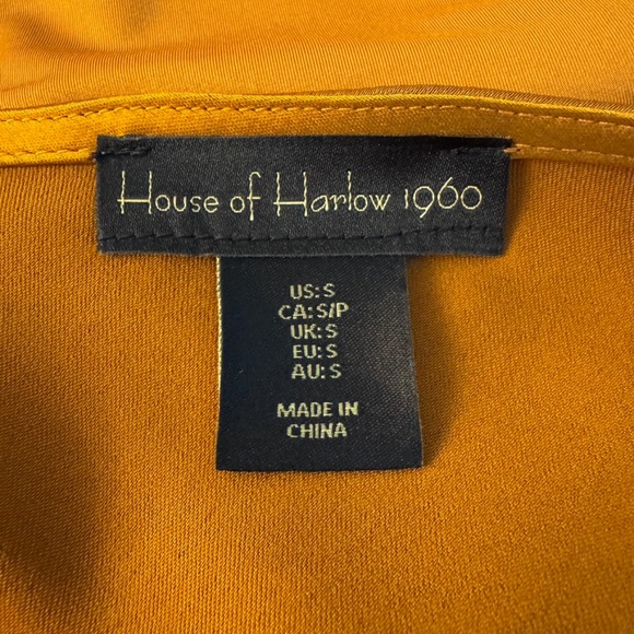 House of Harlow 1960 Bronze Drape Neck Spaghetti Strap Bodysuit Size Small - Picture 7 of 9